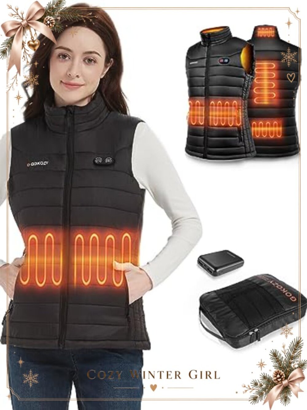 Heated Vest with Battery Pack 5V Slim Fit Sleeveless Women's Winter Warm